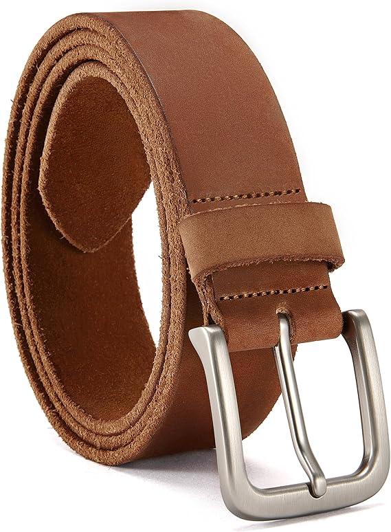 CHAOREN Leather Belt for Men, 38mm Mens Belts Casual, Handmade Full Grain Leather Belt for Jeans photo